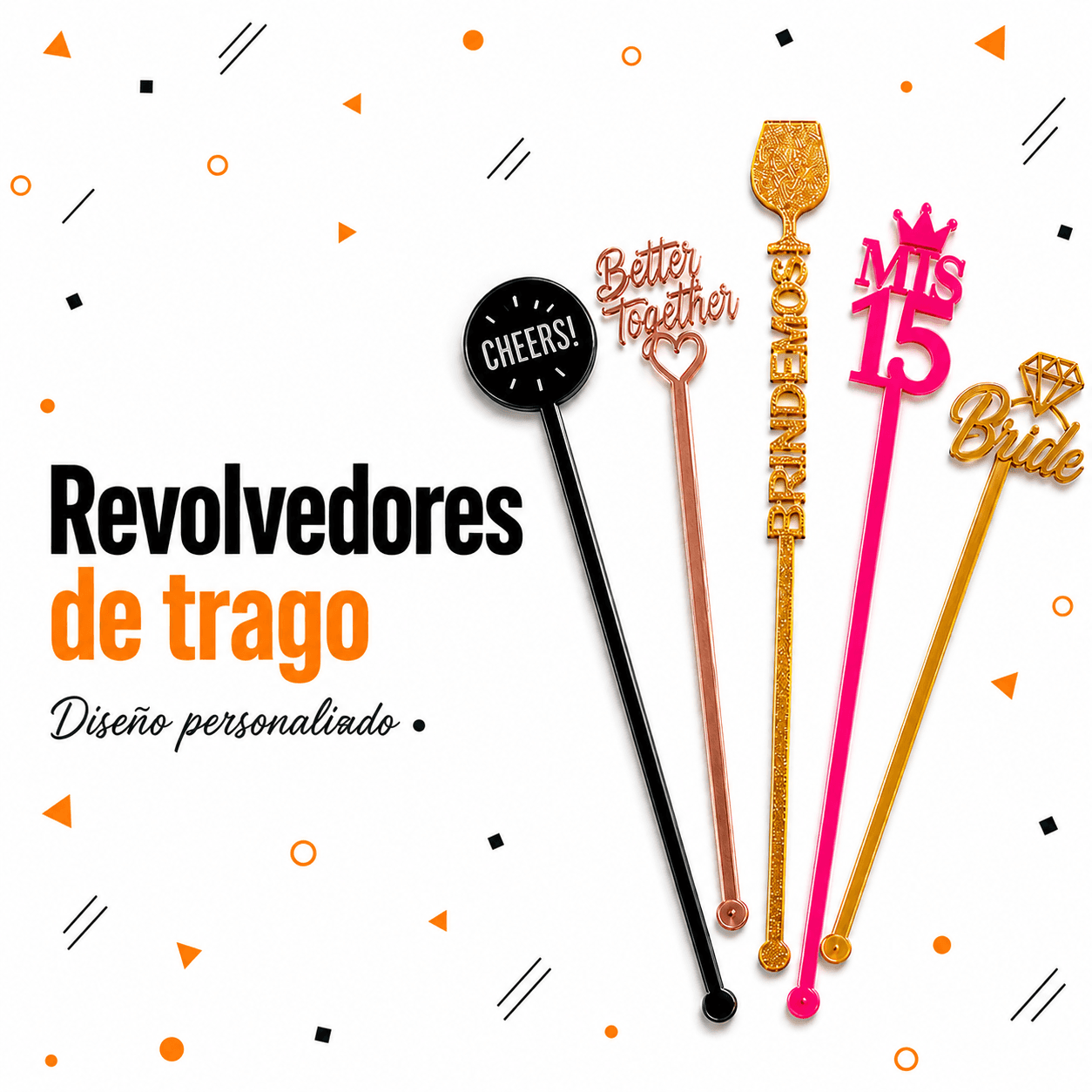 Revolvedores de trago — fabricación propia fantastic plastik.