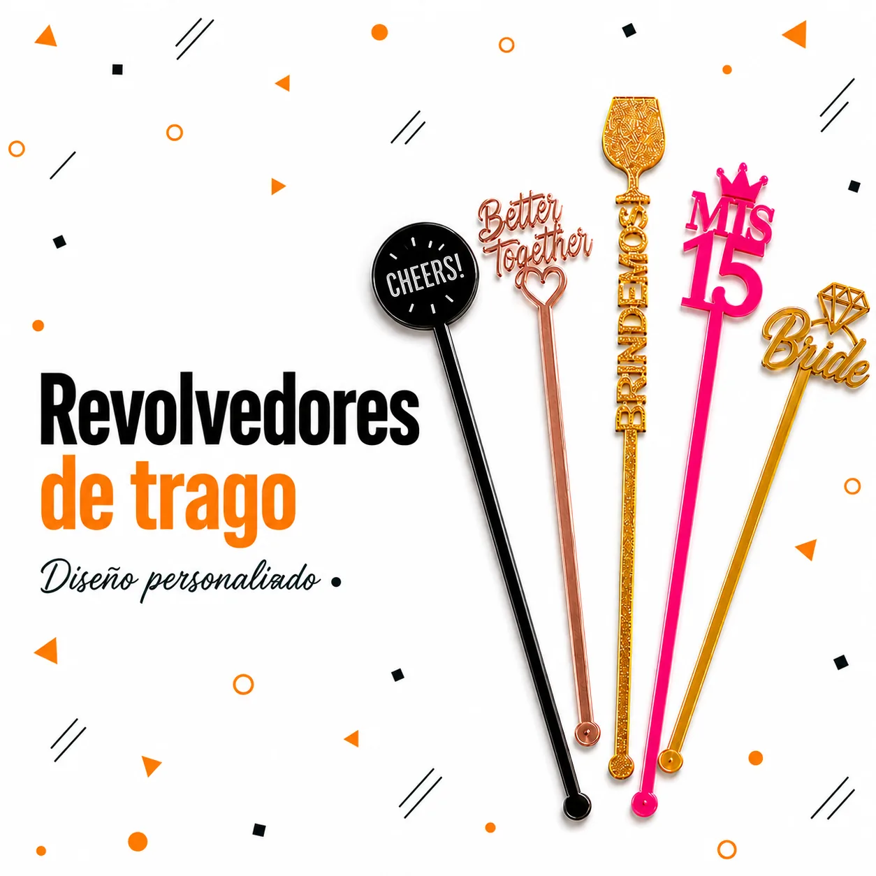 Revolvedores de trago — fabricación propia fantastic plastik.