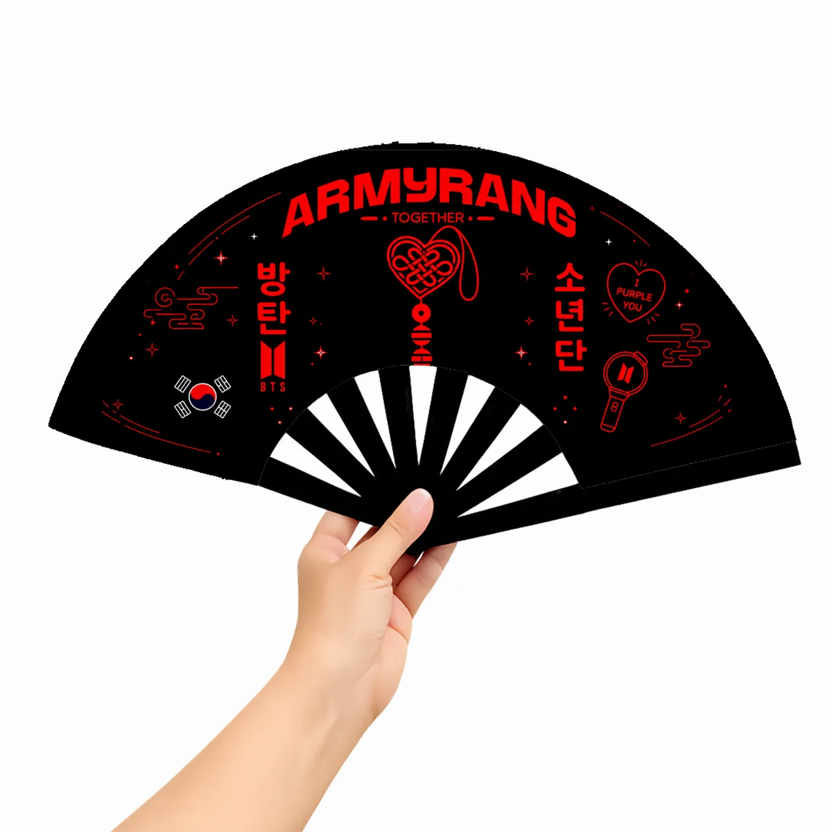 Abanico BTS Armyrang — fabricación propia fantastic plastik.