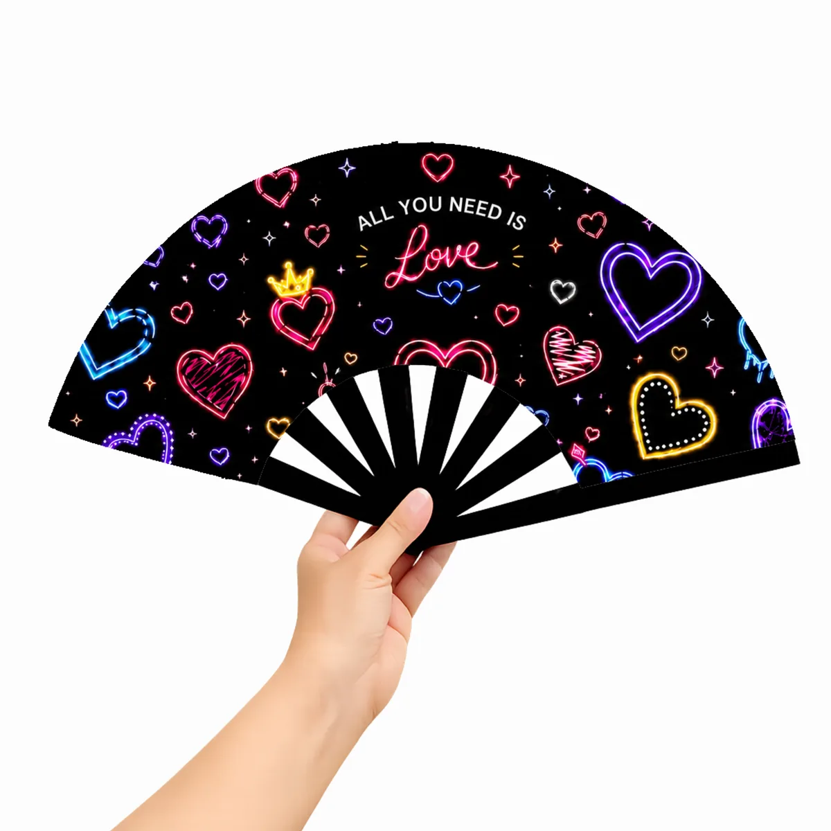 Abanico All You Need Is Love — fabricación propia fantastic plastik.